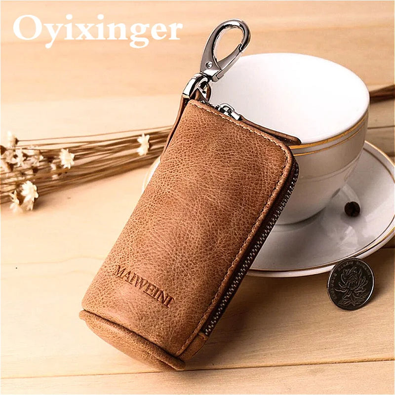 Key Wallet Organizer Case Holder Purse Cowhide Leather