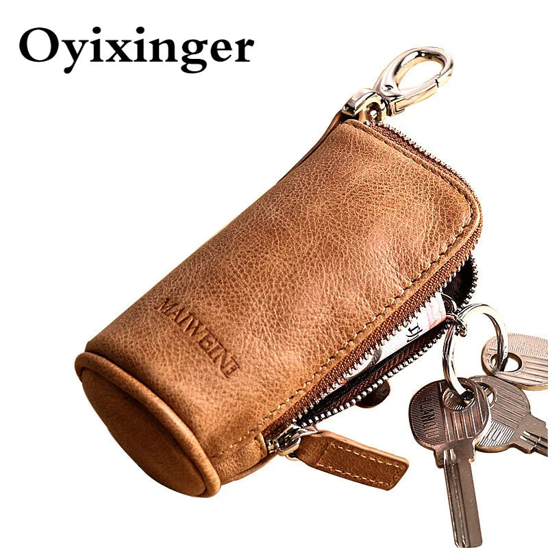 Key Wallet Organizer Case Holder Purse Cowhide Leather