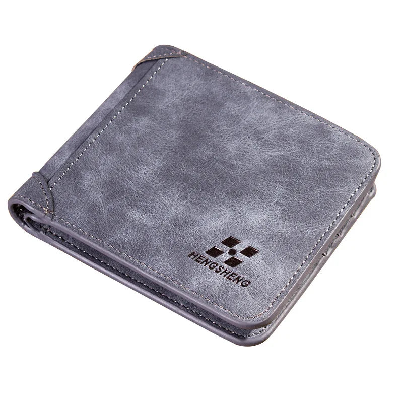 Men's Foldable Leather Wallet Small Money Purses