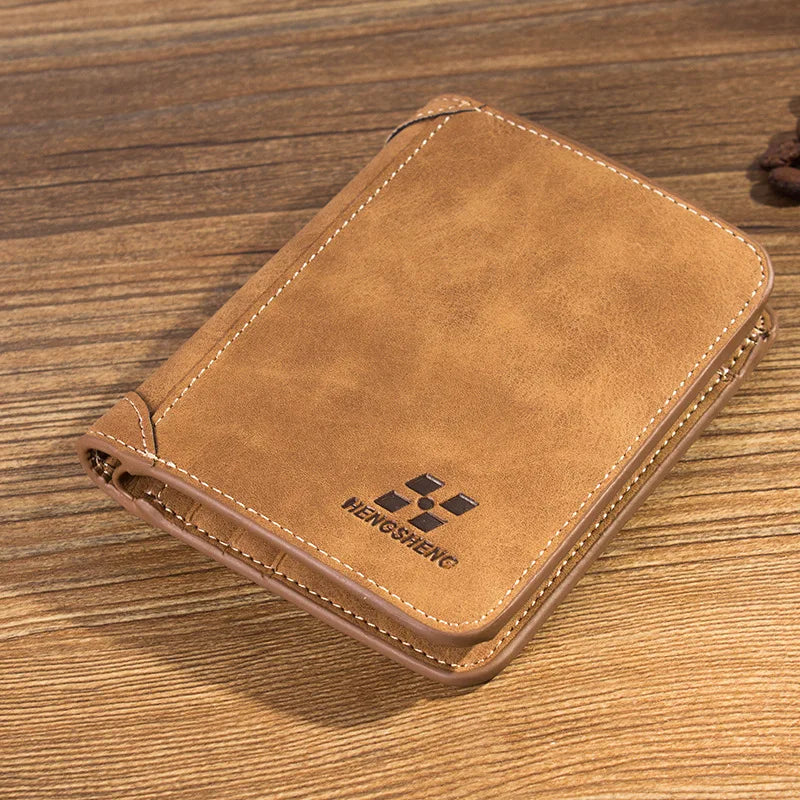 Men's Foldable Leather Wallet Small Money Purses