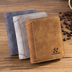 Men's Foldable Leather Wallet Small Money Purses