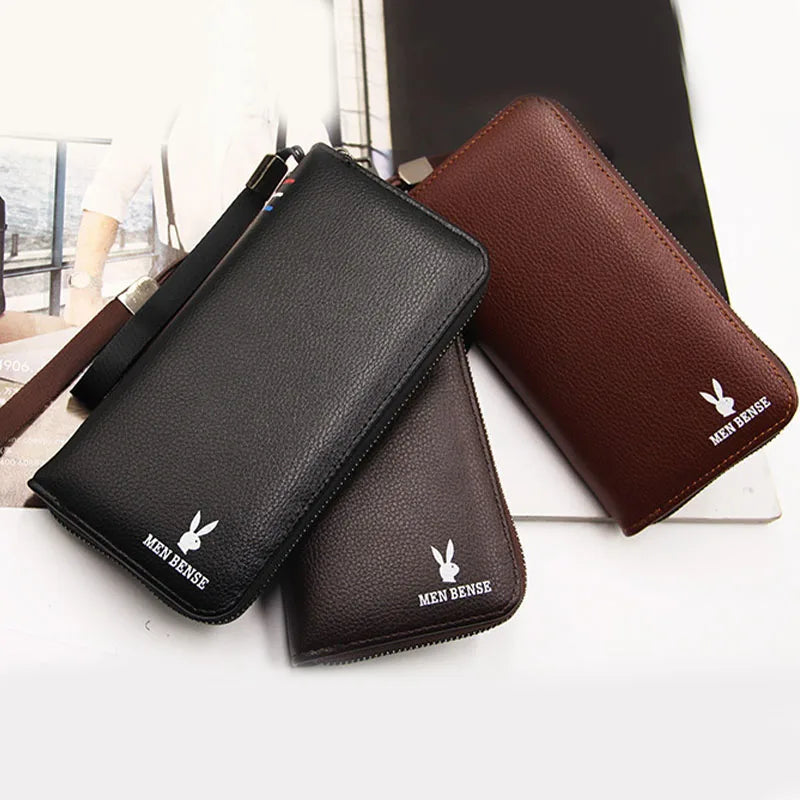 Men's Long Handbag Large Capacity Business Zipper Wallet
