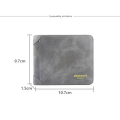 Men's Short Leather Wallet Retro Two Fold Thin Wallet