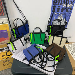 Reflective Strip Mini Shoulder Bag Unisex Chest Crossbody Tote Handbag