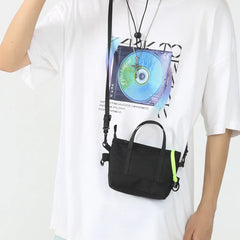 Reflective Strip Mini Shoulder Bag Unisex Chest Crossbody Tote Handbag