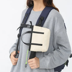 Reflective Strip Mini Shoulder Bag Unisex Chest Crossbody Tote Handbag