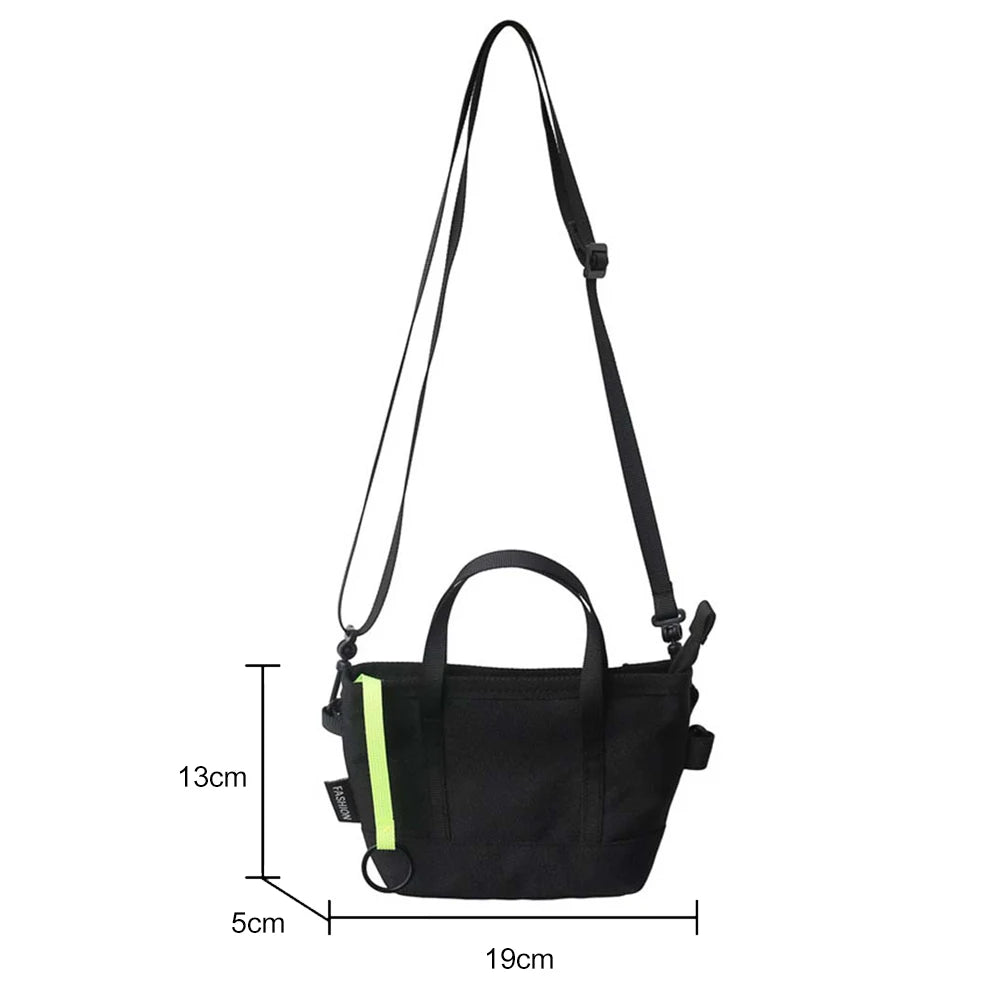 Reflective Strip Mini Shoulder Bag Unisex Chest Crossbody Tote Handbag