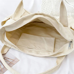 Multi-pockets Zipper Handbag for School Teacher Leisure Top-handle Bag