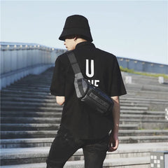 Men's Waist Pack Shoulder Messenger Bag Waterproof Cycling Travel Chest Bag