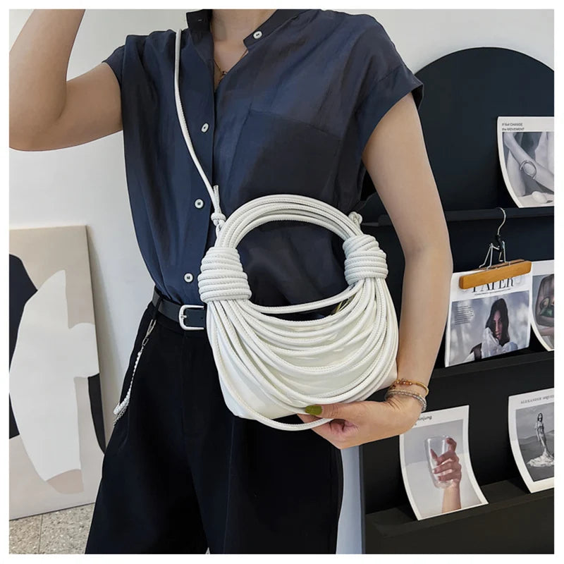 Hand Woven Rope Knot Shoulder Bag Crossbody Bag