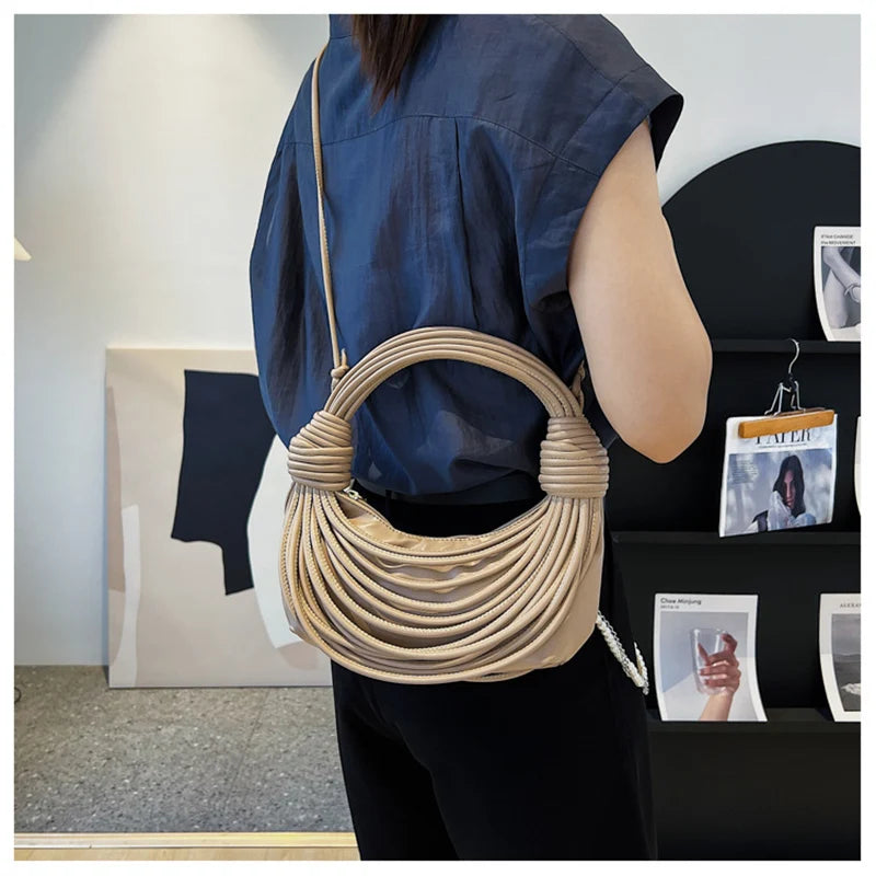 Hand Woven Rope Knot Shoulder Bag Crossbody Bag