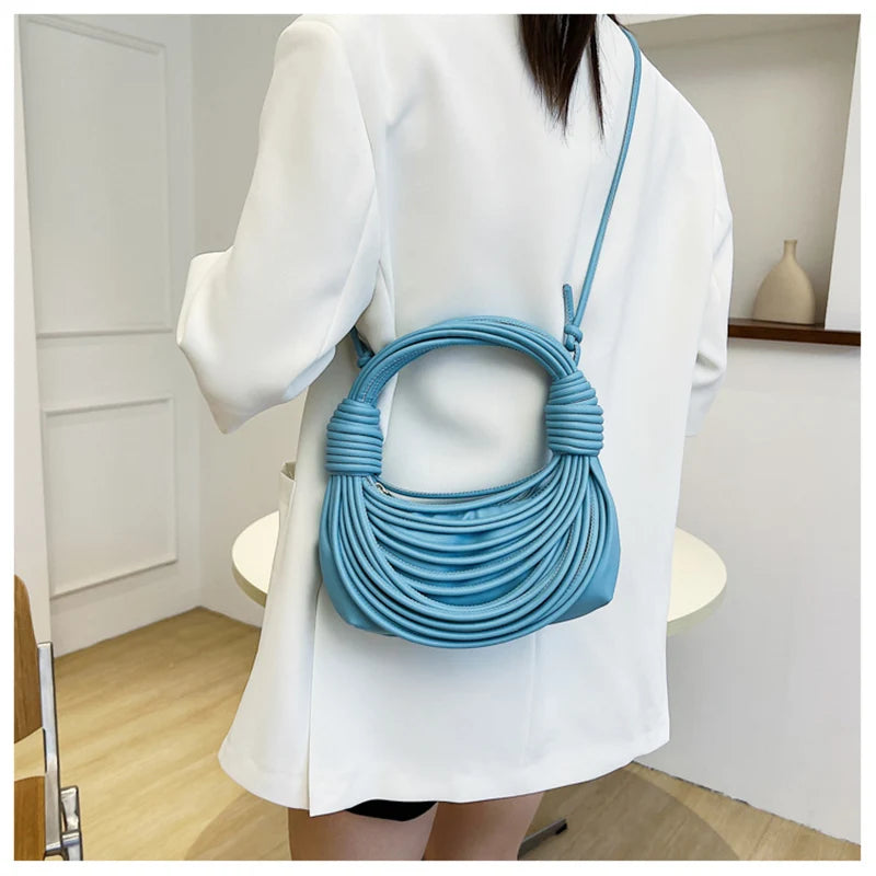 Hand Woven Rope Knot Shoulder Bag Crossbody Bag
