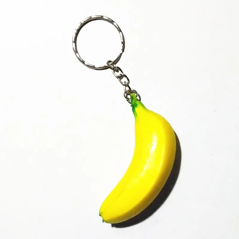 Banana Key Chain Soft Basketball Rugby Key Ring Smile Face Decorative Pendant