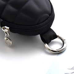 Unisex PU Oval Headphone Case Bag Key Holder Wallet