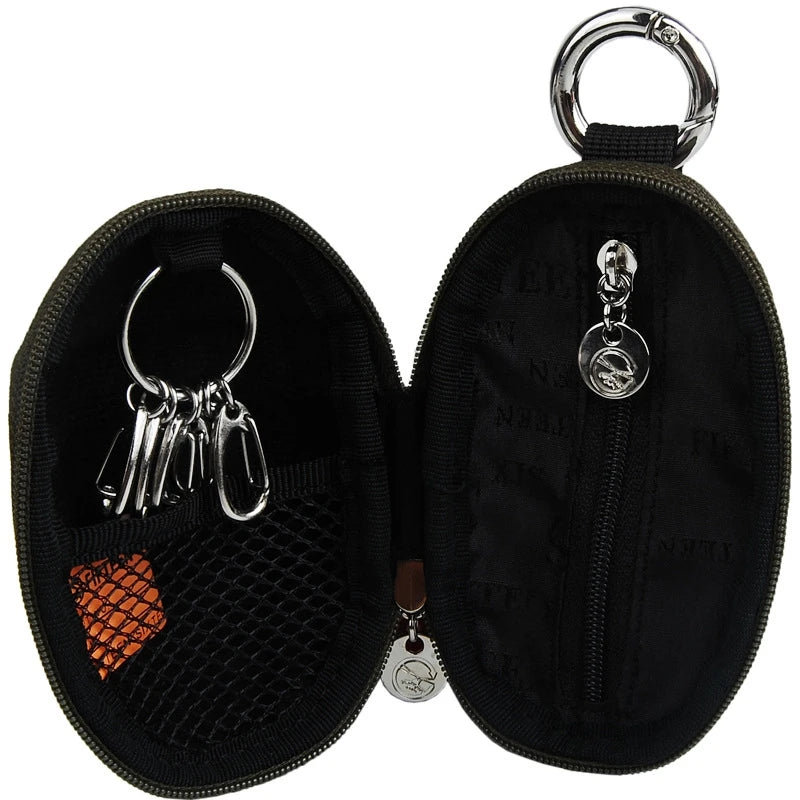 Unisex PU Oval Headphone Case Bag Key Holder Wallet