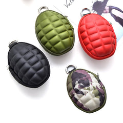 Unisex PU Oval Headphone Case Bag Key Holder Wallet