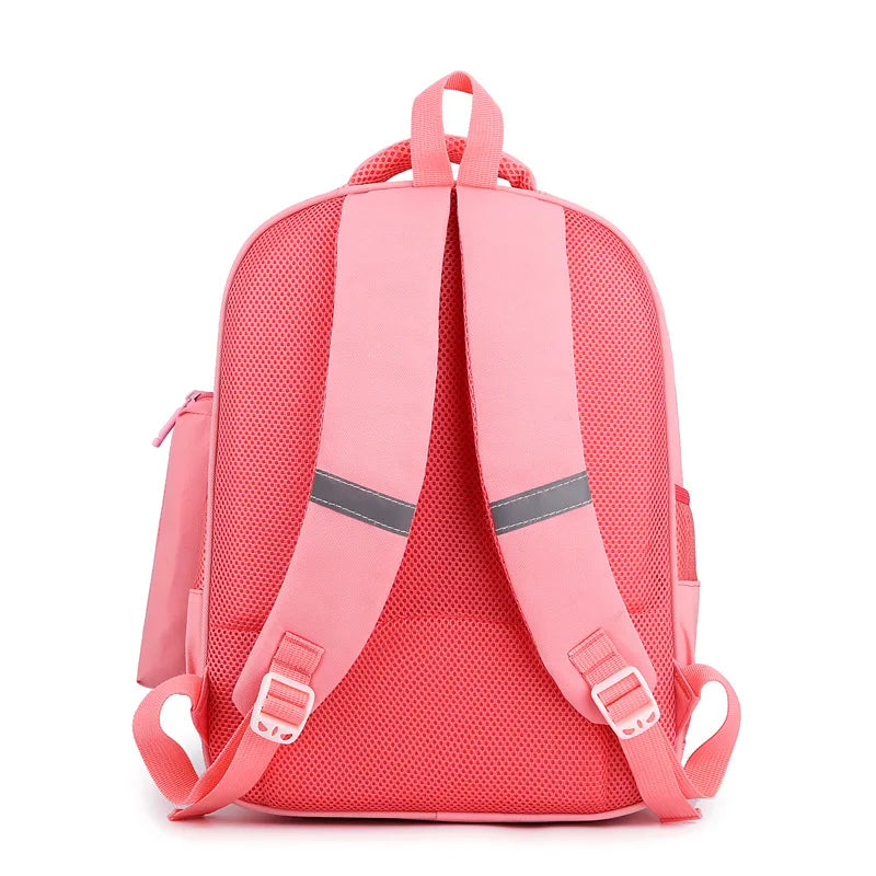 Patchwork Cartoon School Bag for Girls Kids Orthopedic School Backpacks