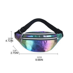 Casual Ladies Diagonal Belt Bag Holographic Waist Fanny Pack