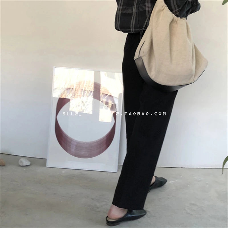 Vintage Street Canvas Shoulder Bag Large Capacity Tote Bag Women