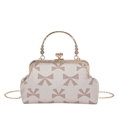 Canvas Crossbody Bag Shell Print Women's Chain Shoulder Bag