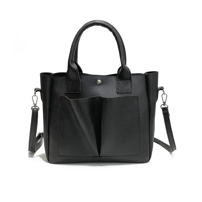 Women's PU Leather Laptop Bag Shoulder Tote Vintage Crossbody Bag
