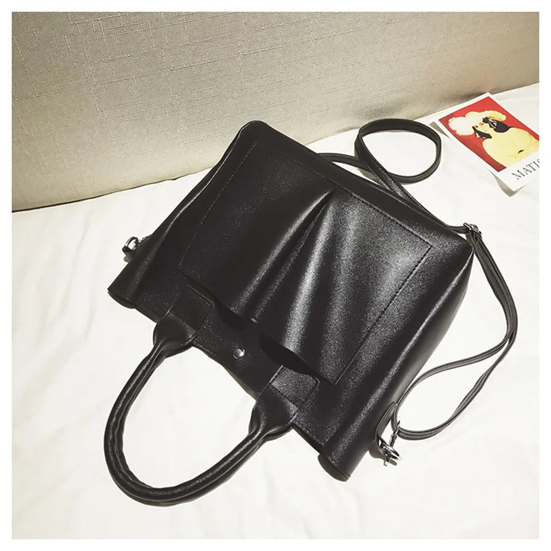 Women's PU Leather Laptop Bag Shoulder Tote Vintage Crossbody Bag
