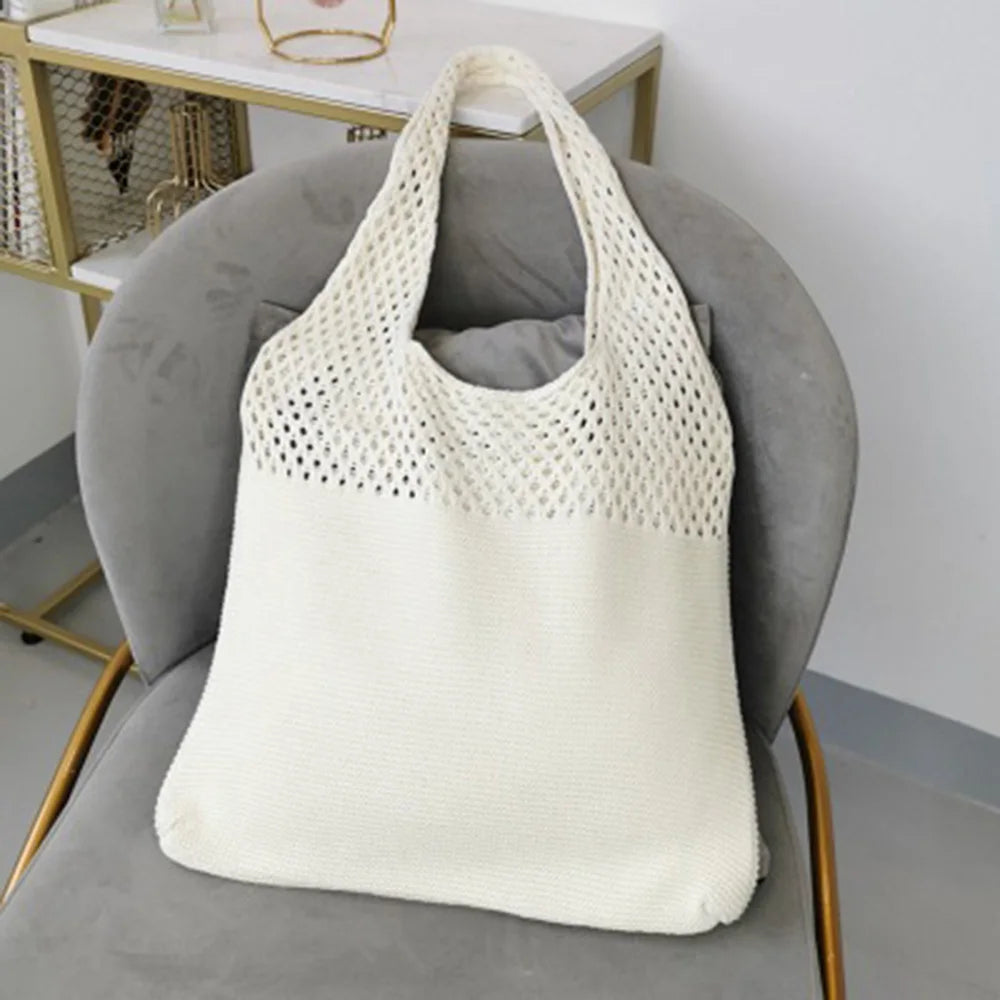 Vintage Hollow Knitting Handbag Shoulder Bag Wool Totes Bag
