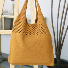 Vintage Hollow Knitting Handbag Shoulder Bag Wool Totes Bag