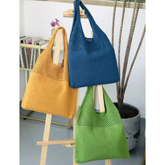 Vintage Hollow Knitting Handbag Shoulder Bag Wool Totes Bag