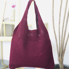Vintage Hollow Knitting Handbag Shoulder Bag Wool Totes Bag