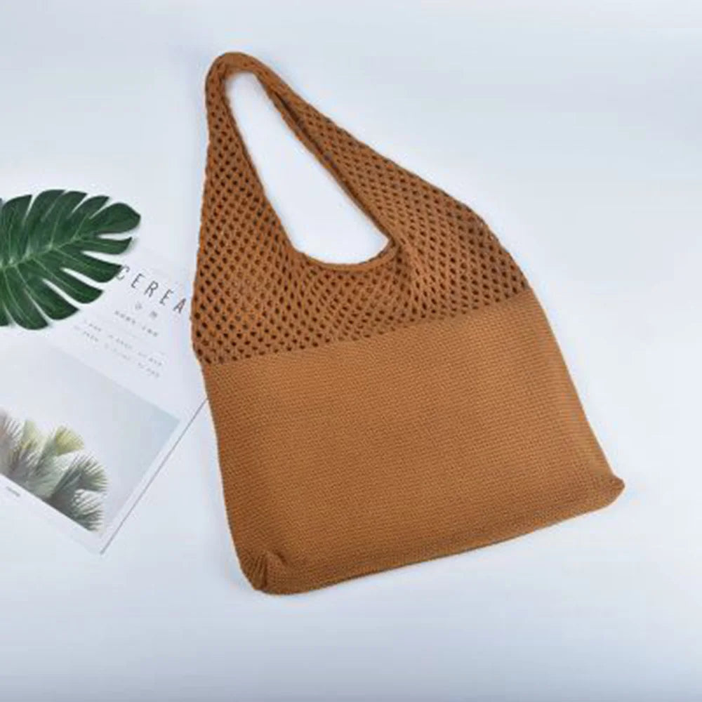 Vintage Hollow Knitting Handbag Shoulder Bag Wool Totes Bag