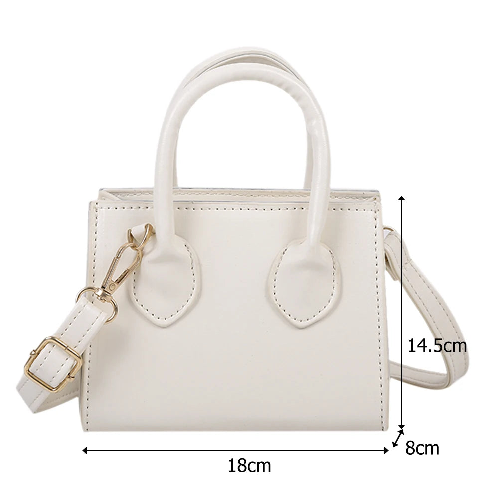 Retro PU Women Shoulder Totes Bag Portable Leather Handbag Personality Solid Fem