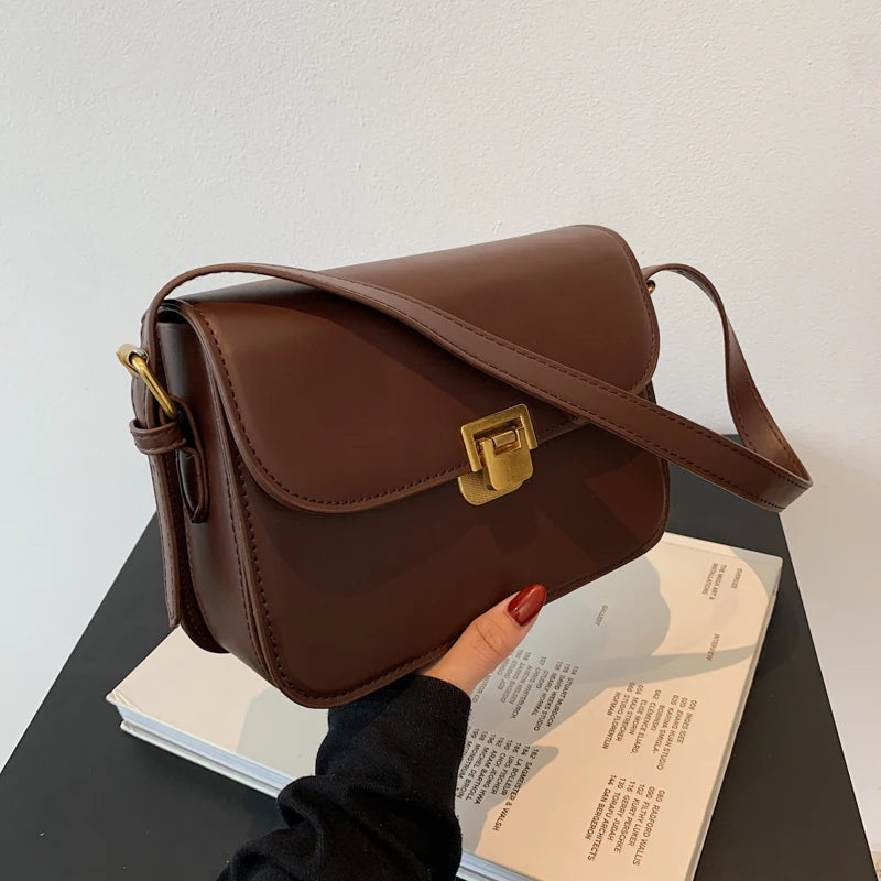 Retro Women PU Leather Shoulder Bags Flap Crossbody Bags