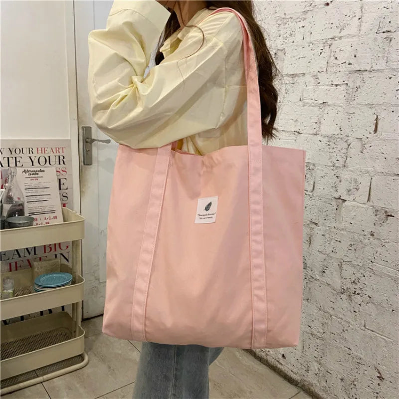 Canvas Shoulder Bag Small Fresh Tote Large Handbag