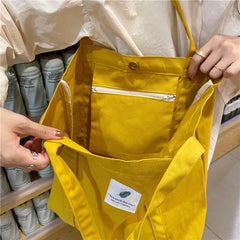 Canvas Shoulder Bag Small Fresh Tote Large Handbag