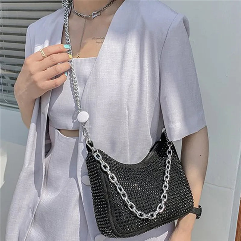 Rhinestone Handbag Diamonds Shoulder Purse Crossbody Bag