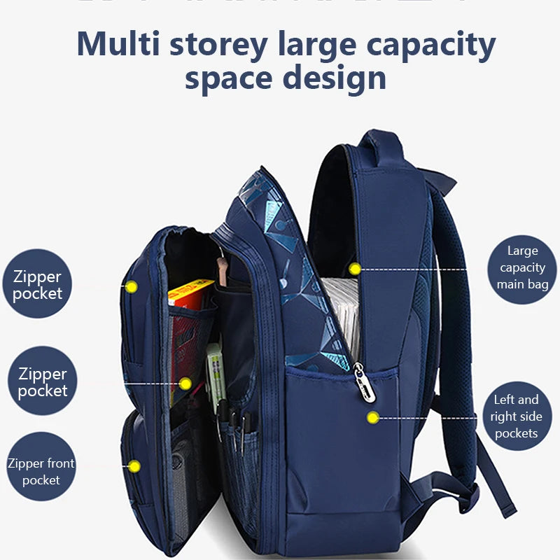 Boys Orthopedic School Bag Waterproof Nylon Book Bag