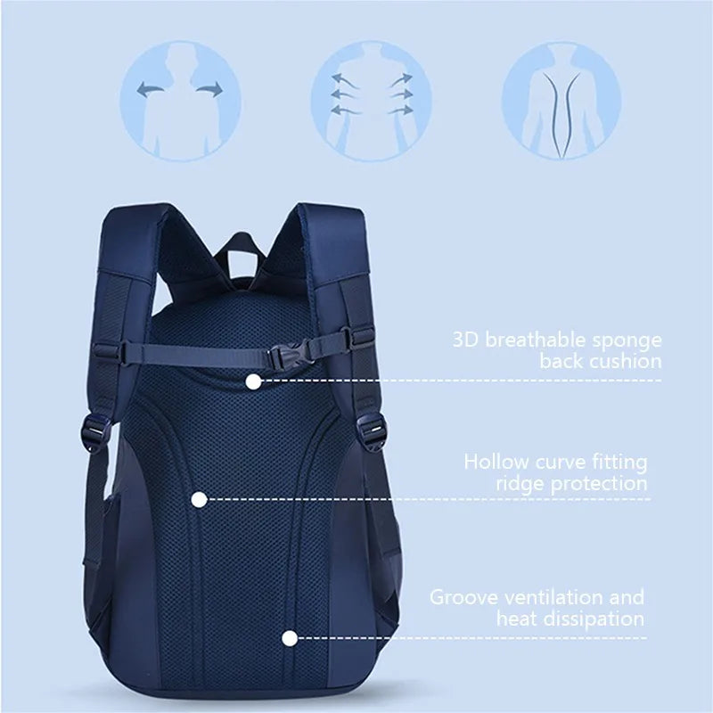 Boys Orthopedic School Bag Waterproof Nylon Book Bag