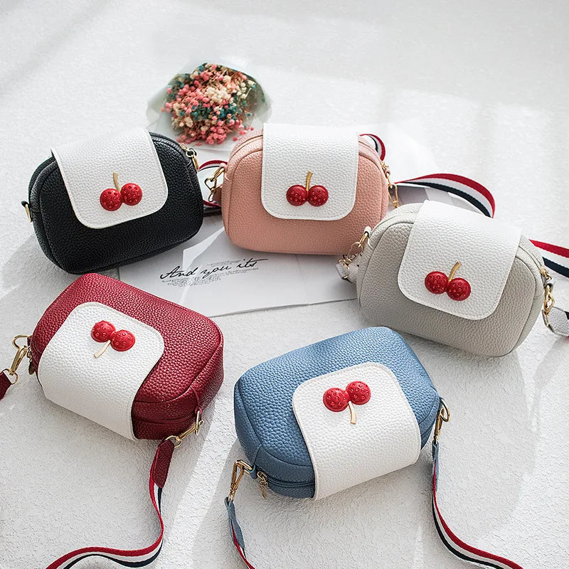 Solid Crossbody Bag for Women Fruits Small Zipper Handle Bag