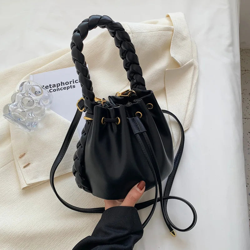 Pleated Shoulder Bag with Crossbody Strap