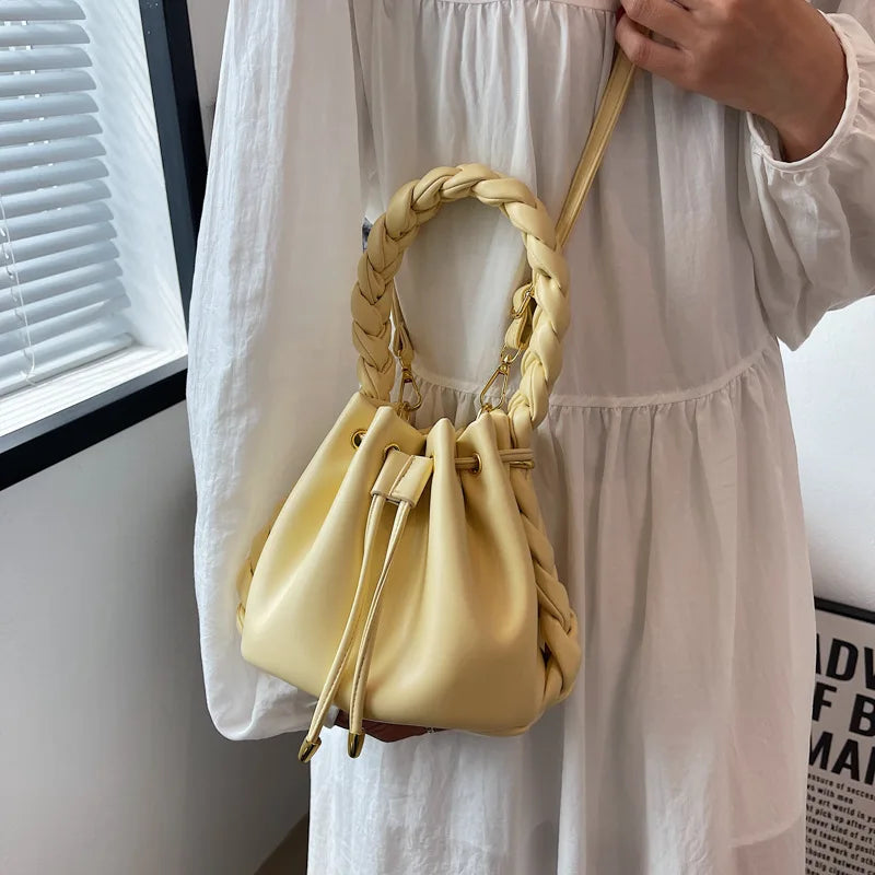 Pleated Shoulder Bag with Crossbody Strap