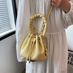 Pleated Shoulder Bag with Crossbody Strap
