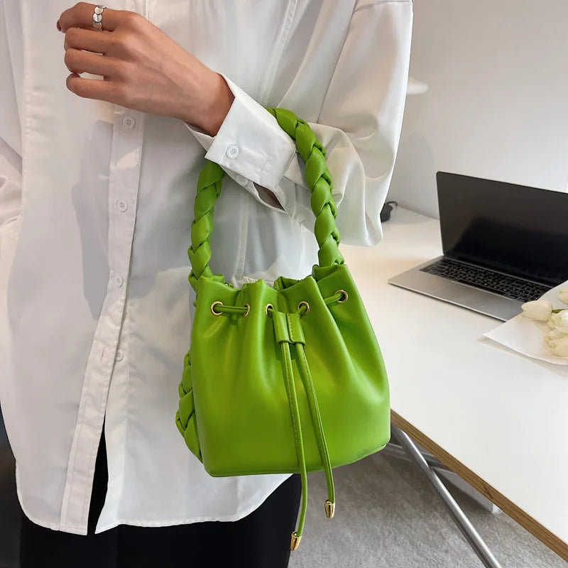 Pleated Shoulder Bag with Crossbody Strap
