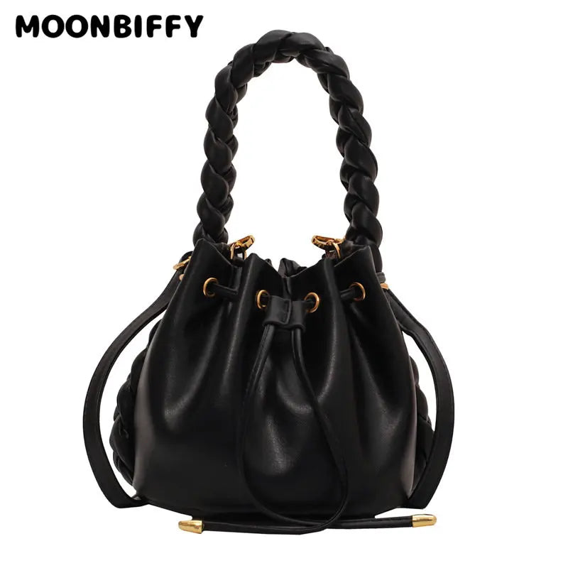 Pleated Shoulder Bag with Crossbody Strap