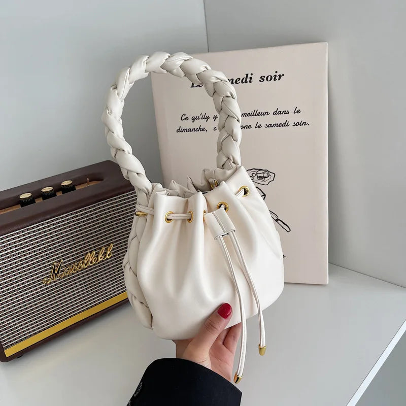 Pleated Shoulder Bag with Crossbody Strap