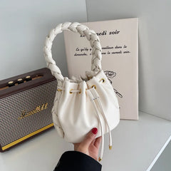 Pleated Shoulder Bag with Crossbody Strap
