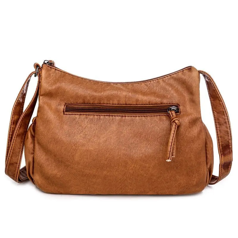 Women's Soft PU Leather Shoulder Bag Crossbody Multi-pocket Messenger Handbag