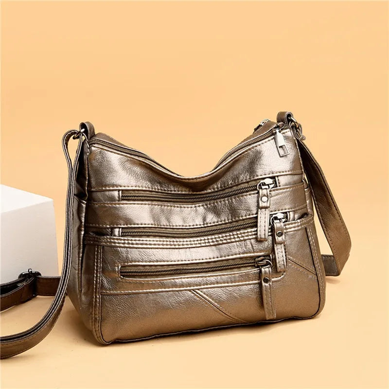 Women's Shoulder Crossbody Bag High PU Leather Messenger Handbag