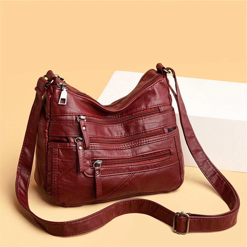 Women's Shoulder Crossbody Bag High PU Leather Messenger Handbag