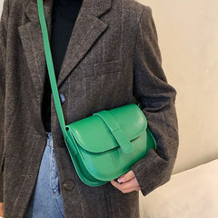 Women's Saddle Bag Leather Crossbody Handbag